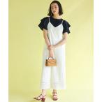 サロペット オーバーオール エンブロイダリーレースサロペット レディース