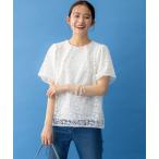tシャツ フラワーレース ブラウス レディース