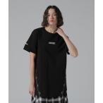 ワンピース CUFFS OPEN LOGO TAPE EMBROIDERED ONEPIECE/カフスオープンロゴテープ刺繍ワンピース