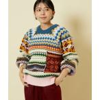 ショッピングノルディック 「Freada」 長袖ニット ONE SIZE ブルー レディース