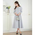 ショッピングミモレ丈 ワンピース パールトリム 襟付き ニット ワンピース le reve vaniller