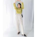 パンツ ヘリンボーンラップストレートパンツ レディース