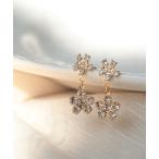 ピアス crystal bijou ダブルフラワーピアス レディース