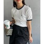 tシャツ 「GYMPHLEX/ジムフレックス」 ワンポイントロゴ刺繍 リンガーリブTシャツ レディース メンズ