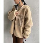 「DANTON」 ジップアップブルゾン L ベージュ レディース