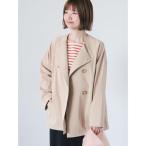 コート アウター 「撥水/防花粉」ノーカラーショートコート レディース