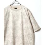 tシャツ Faux Suede Allover Flower Pattern T-Shirt/フェイクスエード フラワー総柄 半袖 Tシャツ レディー