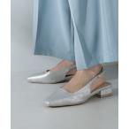 パンプス スリングバックスクエアトゥパンプス