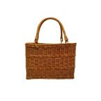 かごバッグ カゴバッグ ラタンバスケット 買い物かご-角 籐かご