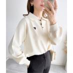 ショッピングハート ニット セーター 「ZOZO限定」スポンディッシュハート刺繍ポロニット レディース