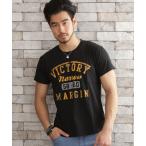 tシャツ 夏服 アメカジ カレッジプリント リンガー 半袖Tシャツ メンズ