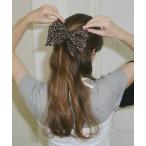 ヘアクリップ leopard ribbon barrette / レオパードリボンバレッタ