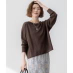 ニット セーター 「洗える」ピュアリネン ワイド ニット レディース
