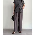 パンツ 「セットアップ対応」ジョーゼットイージーパンツ レディース