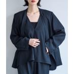ジャケット ノーカラージャケット 「追加」ノーカラーツイルジャケット レディース