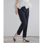 パンツ リボンスリットテーパードパンツ レディース