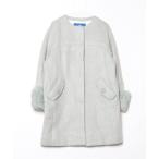 ショッピング毛皮 「BLUE LABEL CRESTBRIDGE」 ノーカラーコート 38 グレー レディース