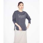 tシャツ 「綿100％」箔プリントロゴロンＴ レディース