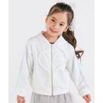 パーカー  「お揃い/UVカット」レースライン袖フリルハートジップアップフーディー(80~130cm) キッズ 子供服 男の子 女の子