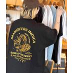 tシャツ 「JaVaジャバコラボ」周りと差がつくアート感。綿100% タイトロピカルフルーツ柄ビッグTシャツ レディース メンズ