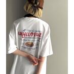 tシャツ 「JaVaジャバコラボ」お洒落見え確定。綿100%タイ料理メニュー風プリントルーズフィットTシャツ(オーバーサイズ) レディース