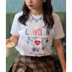 tシャツ 「napinna maison×4sisters」ラブレターパッチワークロゴ半袖Tシャツ レディース