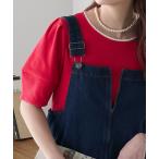 tシャツ 「イージーケア/マシンウォッシャブル」ランタンスリーブスカラップレースリブT レディース