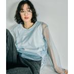tシャツ チュールレイヤーギャザープルオーバー　311928 レディース
