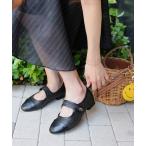 パンプス ストロートゥキャップストラップシューズ「低反発スポンジ入り」