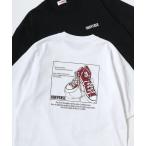 tシャツ CONVERSE/コンバース オーバーサイズ オールスター スニーカー バックプリント ロゴ ワンポイント刺繍 半袖Tシャツ/レディース メ