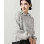 「TRICOTS JEAN MARC」 ニットパーカー FREE ライトグレー レディース