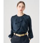 ブラウス シャツ ヴィンテージサテンラッフルブラウス レディース