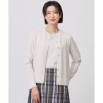 ショッピングピスタチオ カーディガン 「洗える」RAYON ELITE STRETCH クルーネック カーディガン レディース