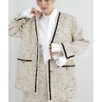 「JILL STUART」 ノーカラージャケット MEDIUM ホワイト レディース