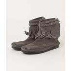 ショッピングMINNETONKA 「Minnetonka」 フリンジブーツ 6 グレー レディース