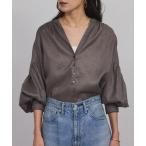 ブラウス シャツ リネンスキッパーギャザーブラウス「GENTLE LINEN」 レディース