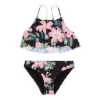 水着 SHADOW FLORAL FLUTTE /ロキシーキッズ花柄ビキニセット（水着） キッズ 子供 女の子