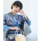 浴衣 手染め注染浴衣3点セット utatane×注染工房 赤坂紬 上品グレーに南国果物 レディース