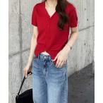 ニット セーター フロントホックデザインサマーニットプルオーバー レディース