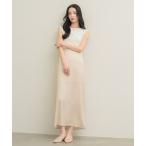 ワンピース サテンドッキングフレンチスリーヴワンピース