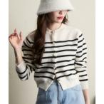 「SHOPLIST styled by DHOLIC」 ニットカーディガン FREE ブラック×ホワイト レディース