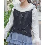 ニット セーター レースアップニットビスチェ レディース