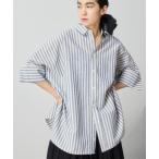 ブラウス シャツ ビックシルエットハーフスリーブシャツ レディース