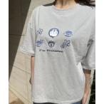 tシャツ 「Doraemon/ドラえもん」天竺 プリント/刺繍 WIDE 半袖Tシャツ レディース メンズ