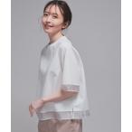 tシャツ シアー切替トップス レディース
