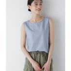 タンクトップ ノースリーブ 麻混タンクトップ レディース