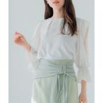 ブラウス シャツ レーススリーブブラウス レディース