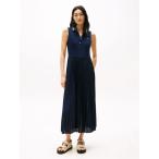 ワンピース スポーティプリーツノースリーブポロワンピース