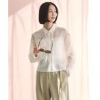 ブラウス シャツ 「洗える」シアークロップドシャツ レディース