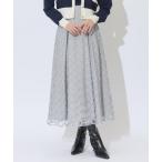 スカート ダイヤチュールタックフレアスカート